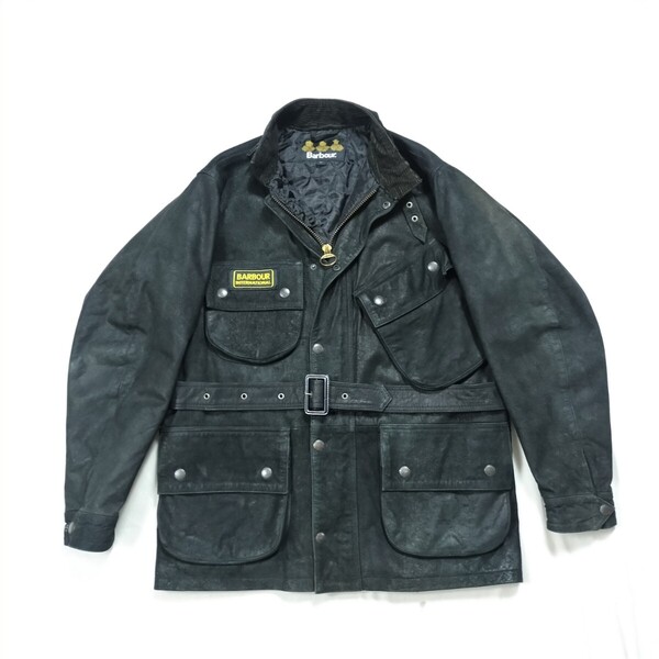 Special Barbour leather international M 00s ブラック インターナショナル バブアー レザー ミリタリー