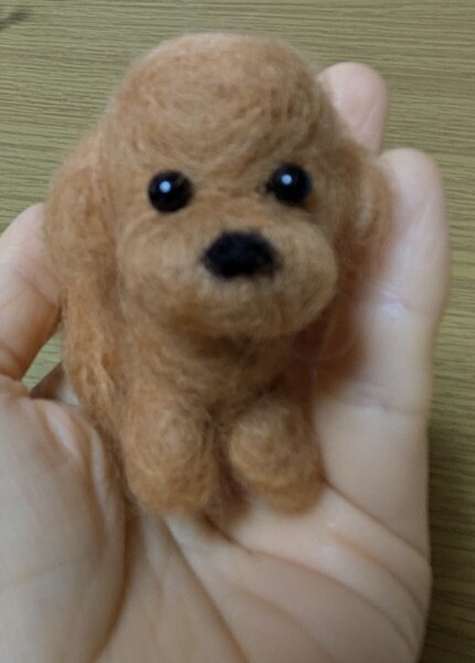 トイプーちゃん ぬいぐるみ マスコット 犬 ハンドメイド 羊毛フェルト インテリア 置物 ファッション雑貨