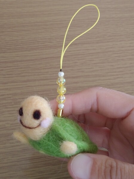 カメさん ハンドメイド 羊毛フェルト ぬいぐるみ キーホルダー チャーム インテリア ファッション雑貨