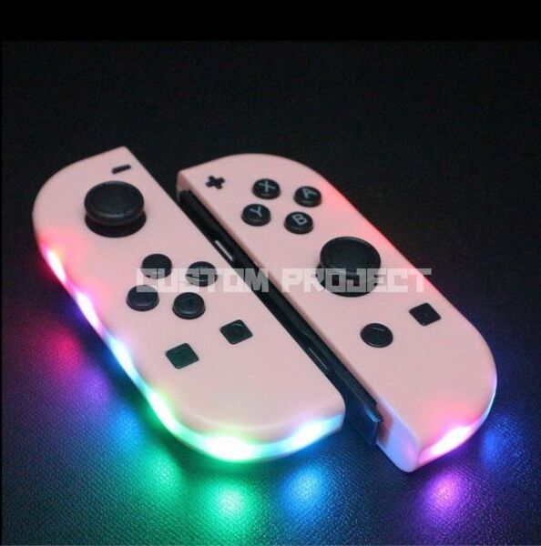 送料無料!! ニンテンドースイッチ ジョイコン ピンク 互換 LED Joy-Con ゲーミング Nintendo switch
