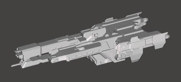 UNSC イン アンバー クラッド フリゲート艦 UNSC IN AMBER CLAD ヘイロー HALO 3Dプリント 未組立・未塗装 宇宙船 宇宙戦艦 Space Ship