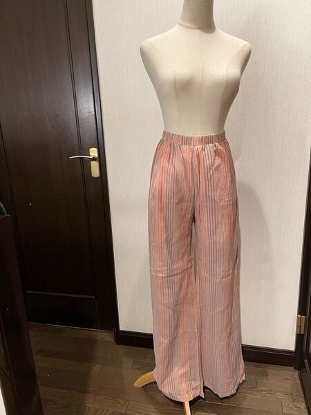 シーイン ストライプワイドパンツ 綿100(裏地も)Lサイズ 未使用 大きめ