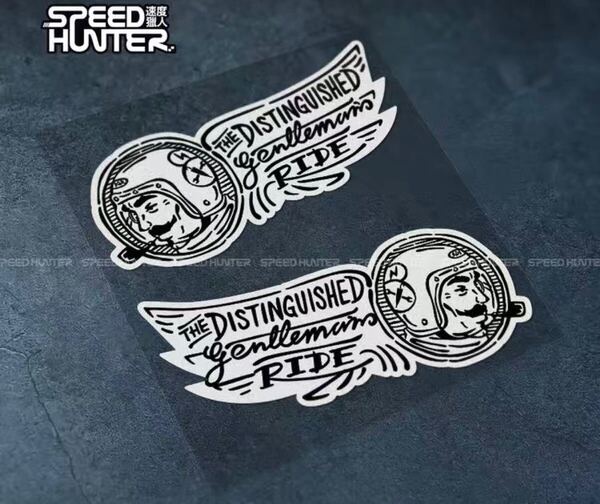 ジェントルマンライド ガソリンタンクステッカー 左右 防水ステッカー バイク オートバイ カフェレーサー ハーレー フューエル