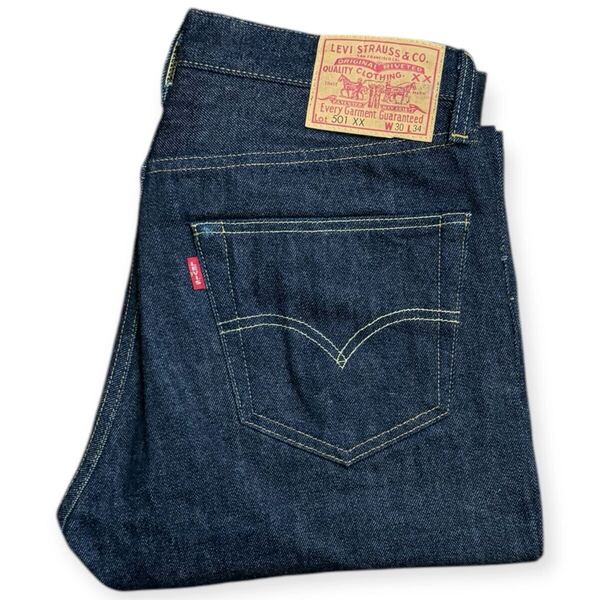 濃紺 雰囲気抜群 LEVI'S VINTAGE CLOTHING LVC 501xx 1955年モデル 復刻 ビッグE デニムパンツ 赤耳 30×34 日本製 50155-0055