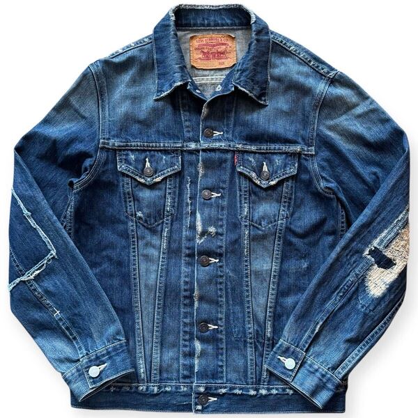 キムタク着用 Levi's 70505 ビンテージ加工 3rd デニムジャケット Lサイズ 廃盤モデル フェイデッドブルーリペア