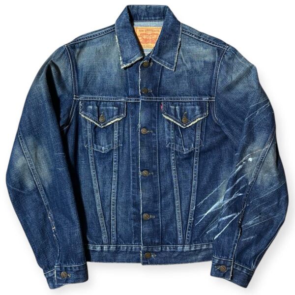 雰囲気抜群 LEVI'S VINTAGE CLOTHING LVC 70505-0217 復刻 4th ビッグE デニムジャケット ユーズド加工 サイズ40(L程度)旧日本製