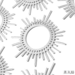 c8818【サンバースト】太陽チャーム シルバー 2個【後光 宇宙ピアス イヤリング 材料ハンドメイド アクセサリーパーツ素材】蒸気猫パーツ