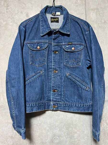 70s ヴィンテージ Wrangler Denim Jacket 124MJ ラングラー デニム ジャケット 42 MADE IN USA アメリカ製 黒タグ オリジナル ビンテージ