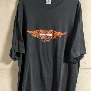 90s ヴィンテージ HARLEY DAVIDSON Wing Bar and Shield ウィングバー&シールド Tシャツ ハーレーダビッドソン 両面 ブラック 2XL バイカー