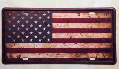 K221 新品●ブリキ看板 ビンテージ風 アメリカ 国旗 アメリカン雑貨 星条旗 おしゃれ かっこいい インテリア アンティーク レトロ