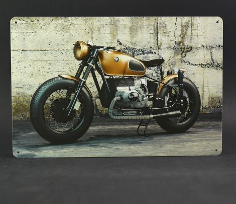 K403 新品●ブリキ看板 バイク BMW アメリカン雑貨 レトロ ビンテージ アンティーク ガレージ インテリア