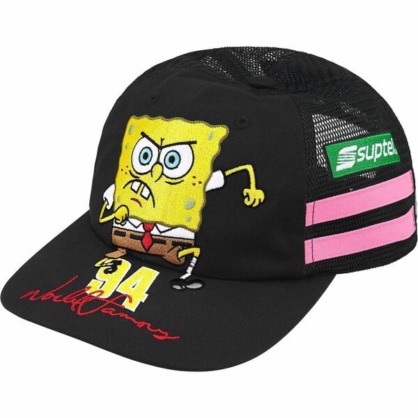 送料無料 新品 完売 Supreme x SpongeBob Jeff Hamilton Mesh Back 6-Panel Black シュプリーム スポンジボブ キャップ cap 帽子 ブラック