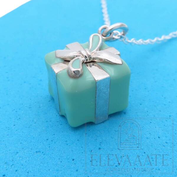希少 美品 Tiffany&Co. ティファニー プレゼント ボックス シルバー ネックレス SV925 TO50