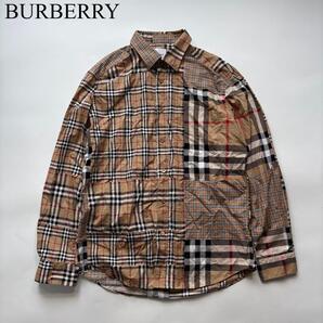 BURBERRY バーバリー ノバチェック パッチワーク シャツ モード 高級 ハイブランド 上品 大人 カジュアル モード ゆったり