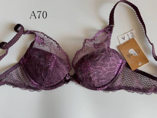 A70☆Chantelle シャンテル ワンホックブラ フランス パープル レース