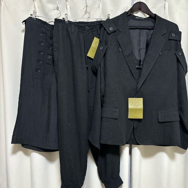 タグ付き Yohji Yamamoto POUR HOMME 24SS セットアップ3点 LOOK着用 コレクションセット