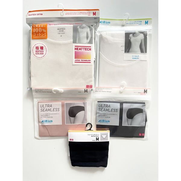 【新品】UNIQLO ユニクロ ヒートテック エアリズム UネックT シームレス ショーツ ヒップハンガー 極暖 インナー まとめ売り