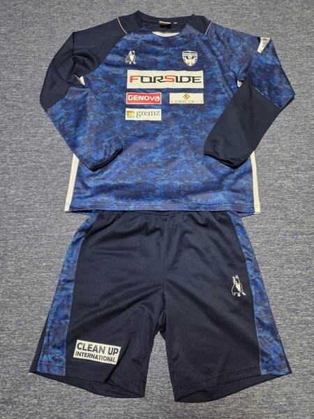 【横浜FC 2019 プレマッチ 上下セットアップ 練習着 サッカージャンキー プラシャツ ハーフパンツ 】ユニフォーム長袖シャツ三浦知良