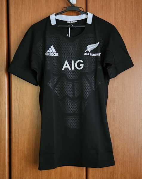新品/未使用【アディダス オールブラックス ラグビージャージー ラガーシャツ黒ブラックXO】ラグビーadidasニュージーランドLLユニフォーム