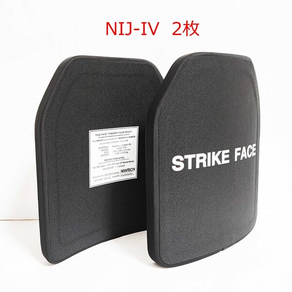 【Yes.Sir shop】 NIJ IV レベル4 防弾プレート Mサイズ 2枚 セット1 新品未使用 Newtech Armor 2025年5月製