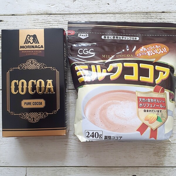 森永純ココア1袋(110g)/CGC(森永製造)ミルクココア1袋(240g)