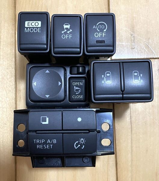 日産 セレナ C26 FC26 スイッチセット SW LED 打ち替え品 ミラー アイドル オフ クロック 時計 スライド 6点セット