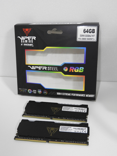 Patriot Memory PVSR464G360C0K Viper Steel RGB DDR4 3600MHz PC4-28800 64GB (32GBx2枚) パトリオットメモリ