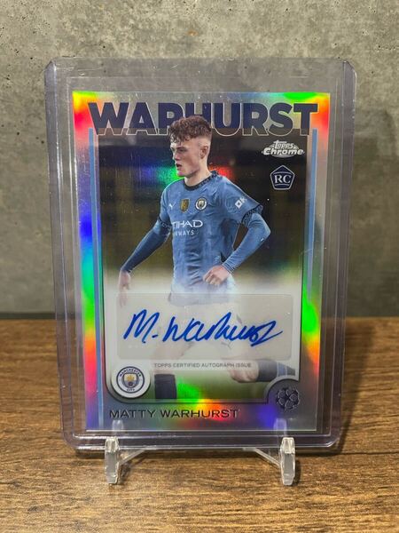2024-25 Topps Chrome UEFA Club Competition WARHURST RC 直筆サイン マンチェスター・C
