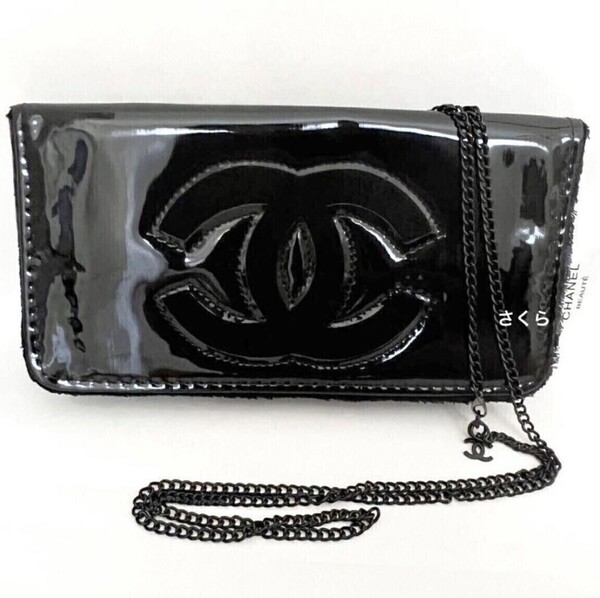 シャネル ノベルティ ショルダーバッグ CHANEL ポーチ ブラック ショルダーポーチ ロゴ クラッチ バッグポーチ 非売品新品未使用