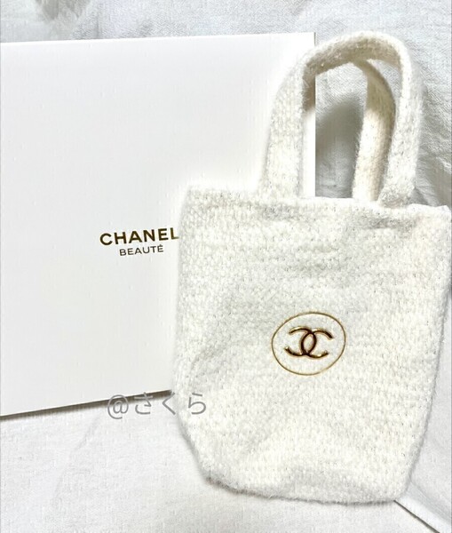 CHANEL シャネル ノベルティ トートバッグ ミニボストン ハンドバッグ 化粧ポーチ ココマーク 白ホワイト ハンドバッグ非売品新品未使用品