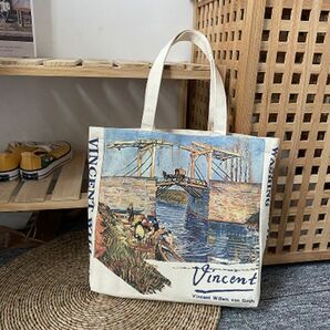 バッグ 鞄 ゴッホ キャンバス トートバッグ 芸術 プリント アルルの跳ね橋