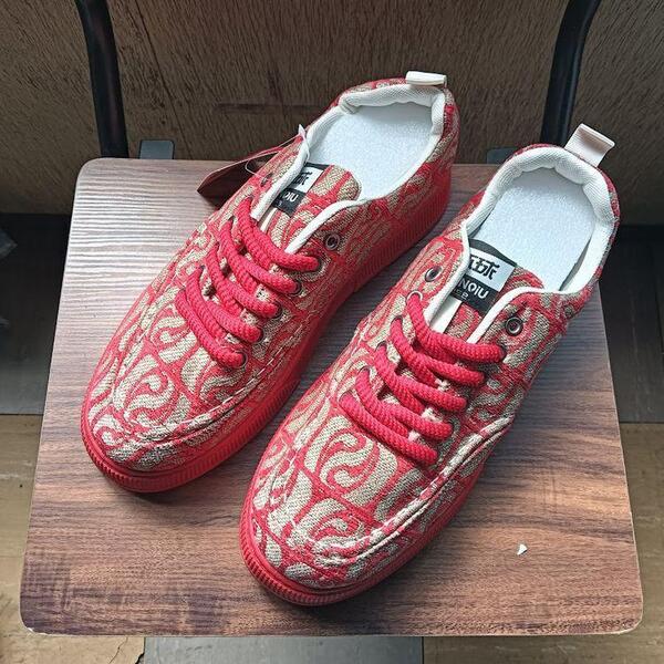 新品 27cm 27.5cm メンズ スリッポン レッド シューズ 靴 44