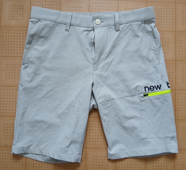 即決 New Balance GOLF ストレッチハーフパンツ 4サイズ 76~80㎝ ライトグレー ニューバランス ゴルフ