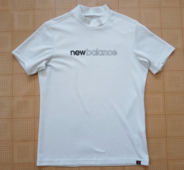 即決 New Balance GOLF メンズ半袖モックネックシャツ ホワイト 6サイズ XLサイズ相当 ニューバランス ゴルフ