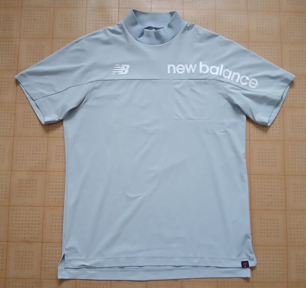 即決 New Balance GOLF メンズ半袖モックネックシャツ グレー 6サイズ XLサイズ相当 ニューバランス ゴルフ