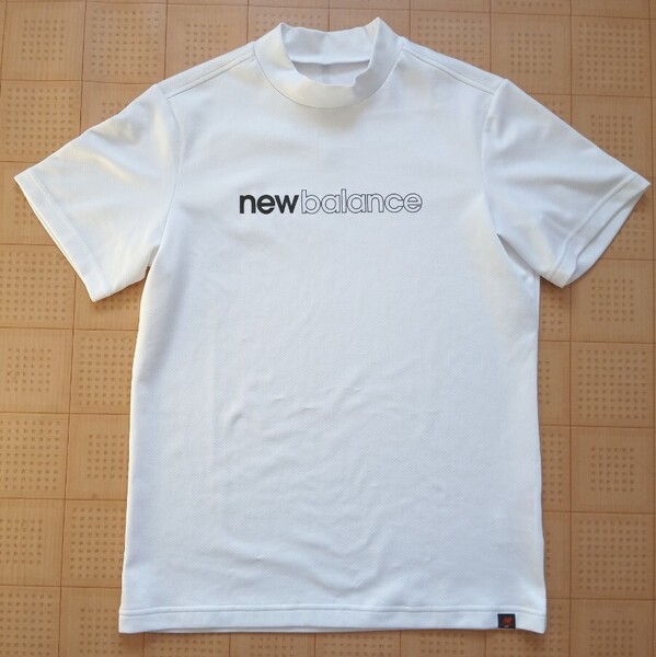 即決 New Balance GOLF メンズ半袖モックネックシャツ ホワイト 6サイズ XLサイズ相当 ニューバランス ゴルフ