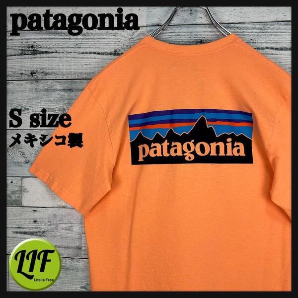 パタゴニア メキシコ製 プリントロゴ Tシャツ オレンジ S 5277