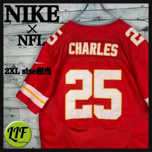 ナイキ NFL 全刺繍 チーフス アメフトゲームシャツ 2XL相当 5286