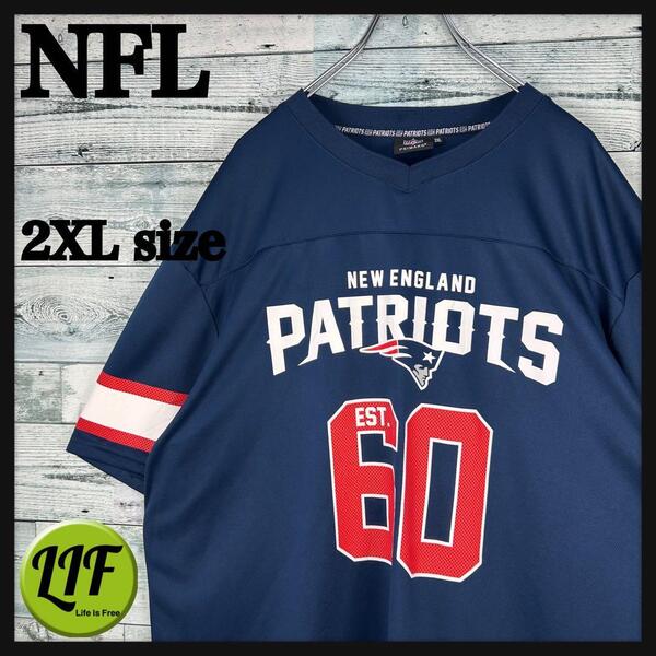 NFL プリントチームロゴ ペイトリオッツ ゲームシャツ 2XL 5339