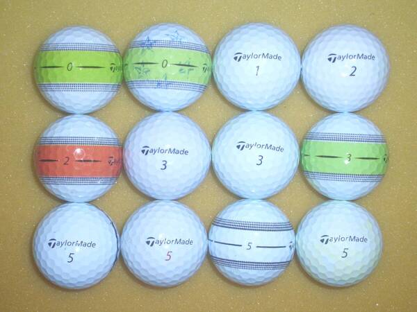 (▼)中古品 テーラーメイド TP-5x & TOUR RESPONSE & TP-5 & SOFT RESPONSE & V3 (12球)