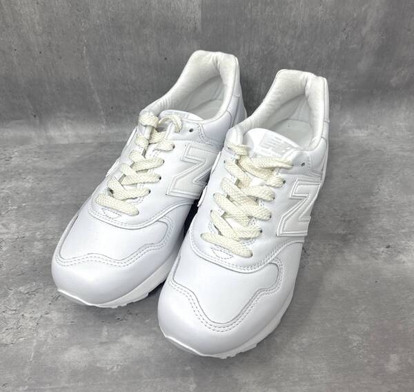 希少 未使用 ニューバランス New Balance NEW BALANCE M1400B 26cm 高級 USA製 アメリカ製 レザー ホワイト スニーカー 天然皮革 WHITE