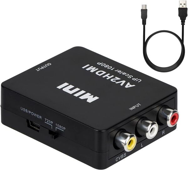 RCA to HDMI変換コンバーター AV to HDMI 変換器 RCA-HDMIコンポジット アダプター RAC/AV HDMI変換 CVBS AV
