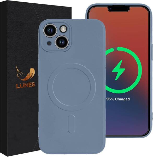 LUNES iPhone 13 Pro ケース Magsafe対応 カメラ保護 スマホケース マグセーフ対応 耐衝撃 軽量 ワイヤレス充電対応 (blue gray)