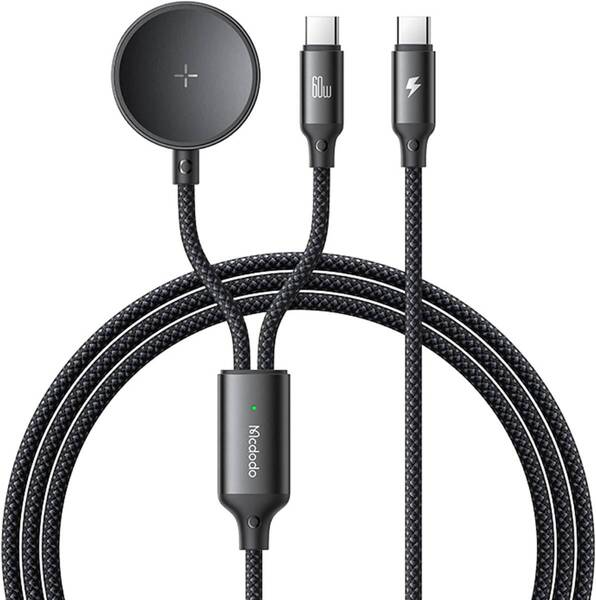 Mcdodo 2in1 充電ケーブル USB-C to USB-C & Galaxy Watch磁気充電ケーブル 60W PD急速充電 高速データ転送 Watch充電器 1.2m