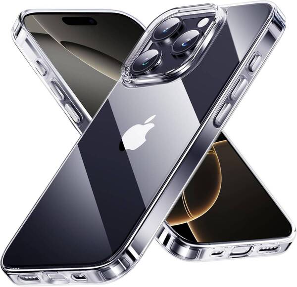 NIMASO iPhone 16 Pro 用 ケース クリア 9H硬度 米軍MIL規格 SGS認証 ワイヤレス充電対応 ストラップホール付(氷晶シリーズ)