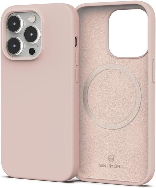 【柔らかいパステル色と手触り】 Sinjimoru Magsafe対応 シリコンスマホケース iPhone 13 miniシリーズ用 ピンク