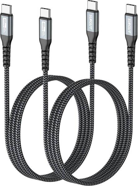 SUNGUY USB Type C ケーブル 1M 【2本組】 PD対応 60W 急速充電 USB C to USB C ケーブル Type C to C ケーブル USB2.0データ転送 グレー