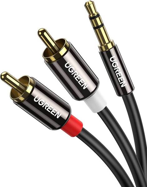UGREEN RCA 3.5mm 変換 オーディオケーブル ステレオミニプラグ RCA ミニピン 赤白 ミニコンポ アンプ AVセレクタ 2m