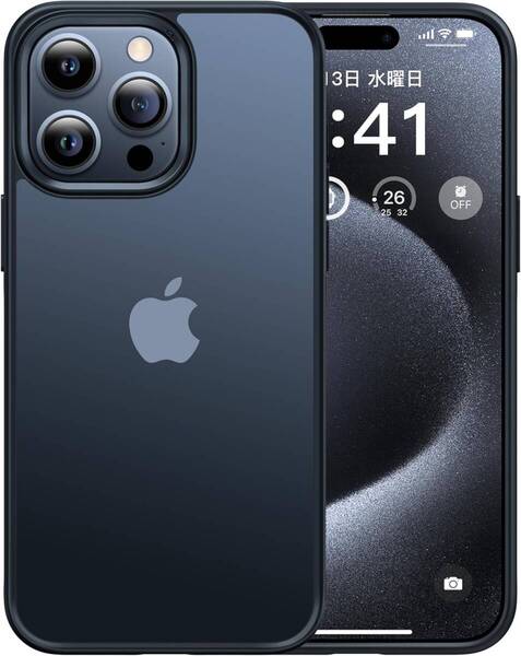 【米軍MIL規格・指紋防止】CASEKOO iPhone 14 Pro 用 ケース 耐衝撃 滑り止め MIL規格 指紋防止 ストラップホール付 (マットブラック)