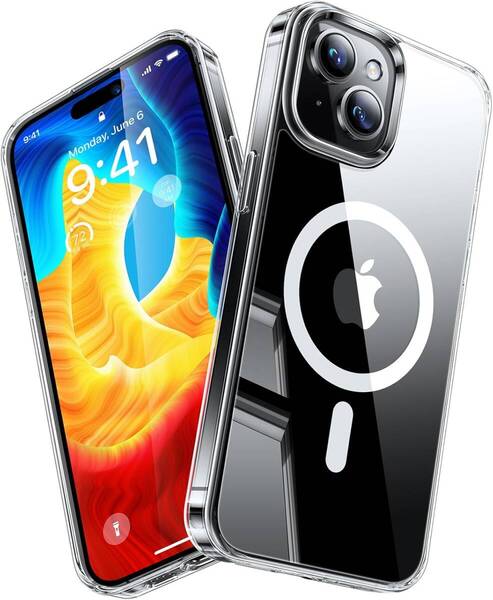 【極限耐黄変!Magsafe対応】TORRAS iPhone 15 用 ケース クリア マグネット搭載 黄ばみなし ワイヤレス充電 耐衝撃 全面保護 透明